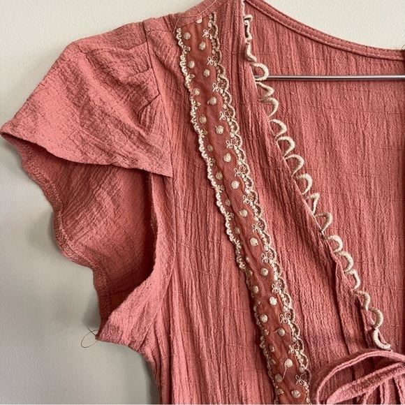 Showpo Lost in Paradise Cotton Ruffle Dress in Dusty Rose - Picture 5 of 11
